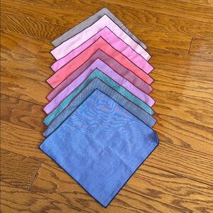 Brand New Set of Nine‎ Colorful Handkerchiefs or Pocket Squares